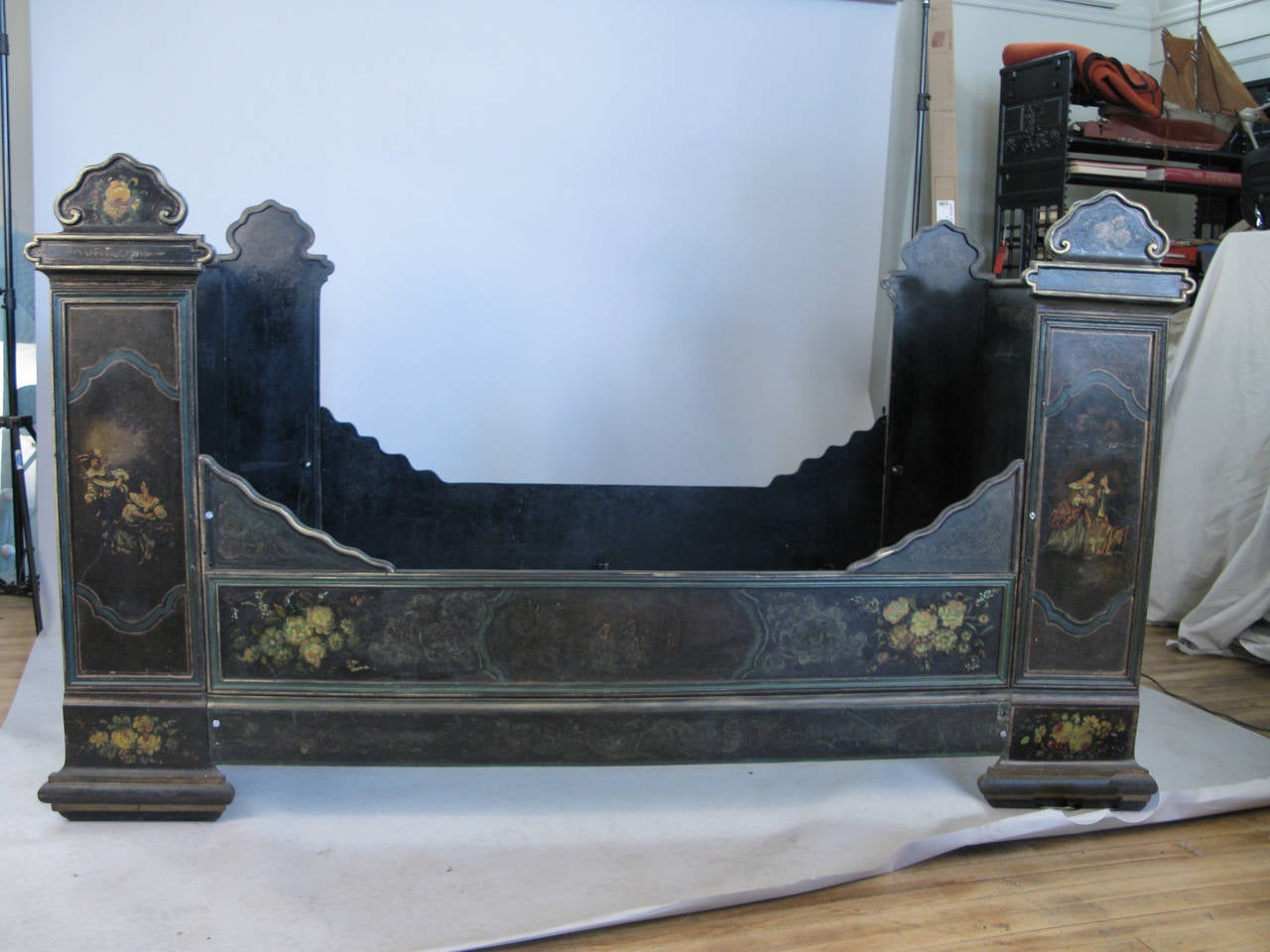 Antique Victorian HandPainted Cast Iron Bed at 1stDibs antique