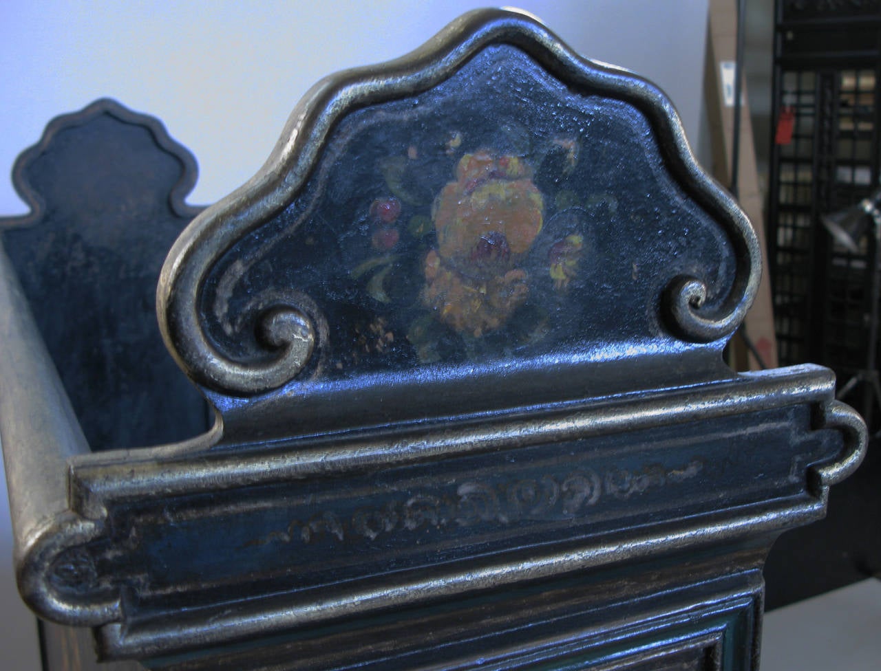 Antique Victorian HandPainted Cast Iron Bed For Sale at 1stdibs
