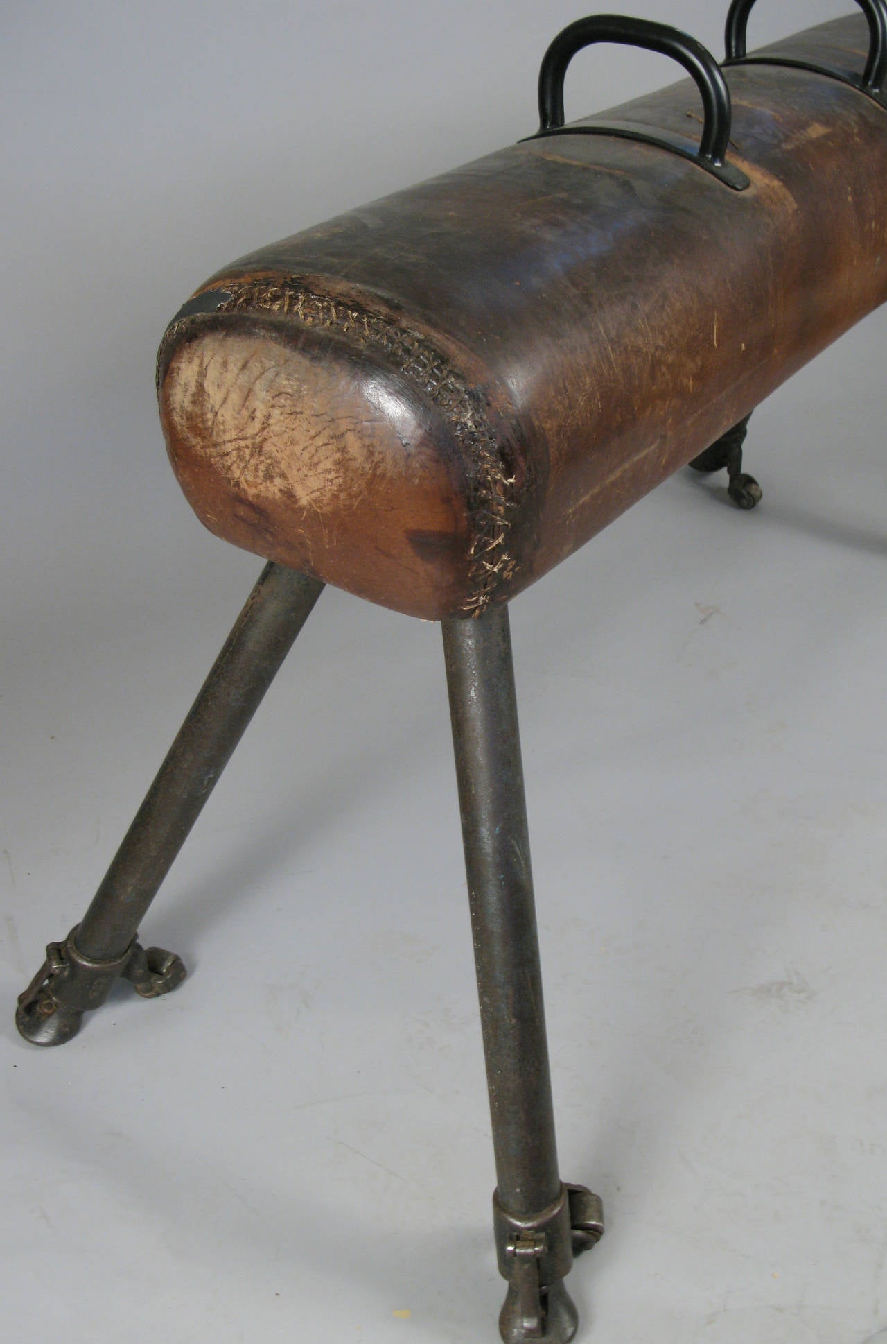 Antique 1920s Leather and Cast Iron Pommel Horse at 1stdibs