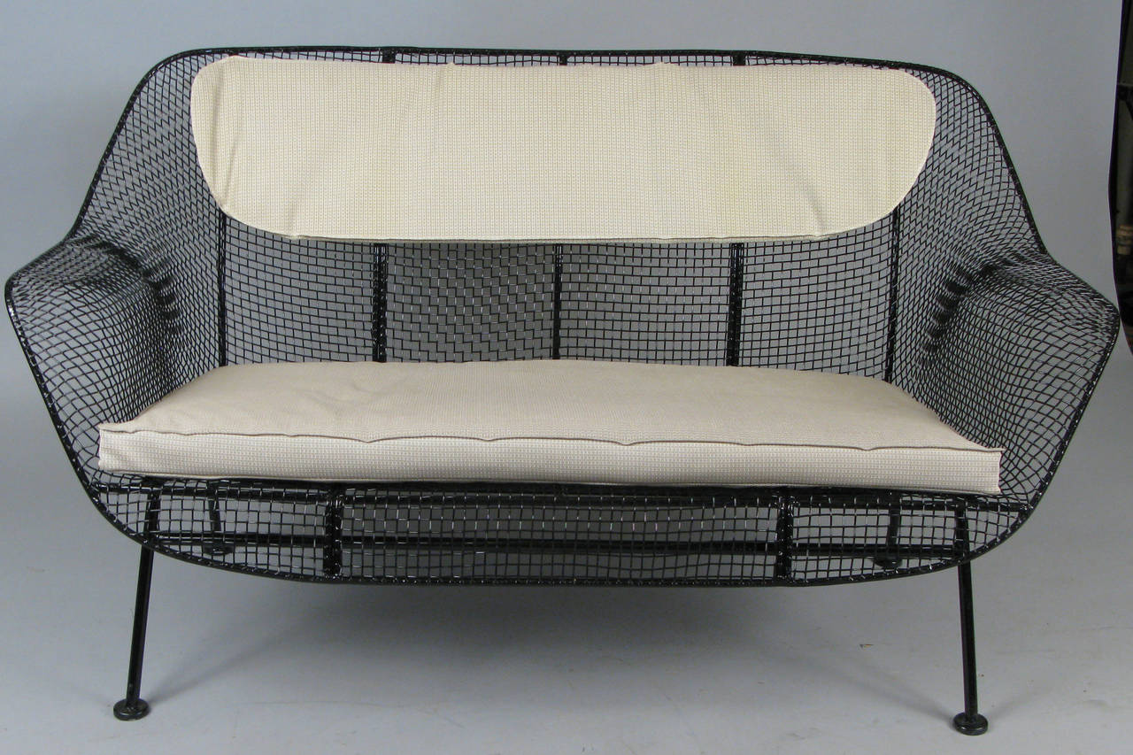 Vintage Wrought Iron Settee by Russell Woodard at 1stDibs
