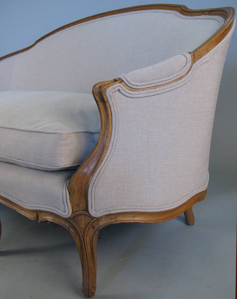 1950s French Style Linen Sofa at 1stDibs