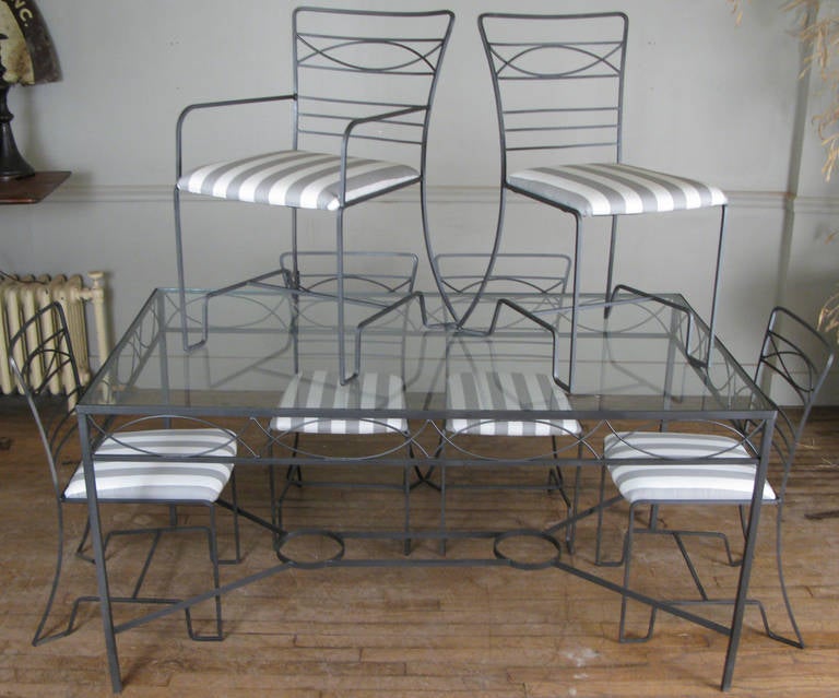Vintage 1940s Wrought Iron Garden Dining Set at 1stdibs