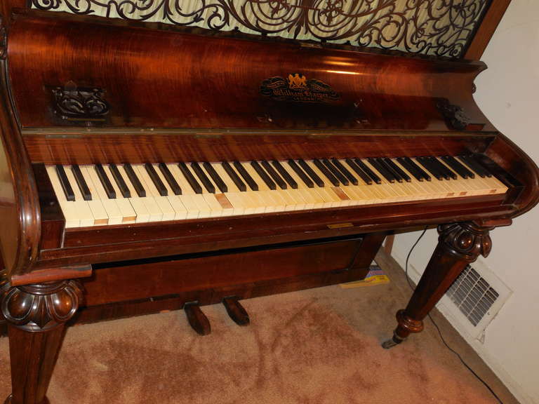 1856 Victorian Antique Upright Grand Piano For Sale at 1stdibs