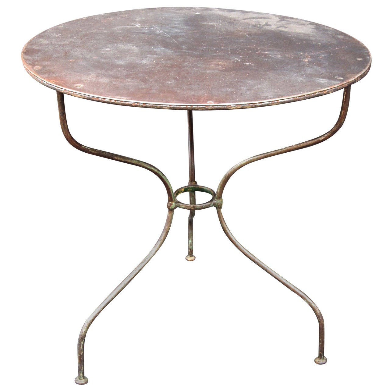 French ZincTopped Round Café Table ( 28" Diameter ) at 1stdibs