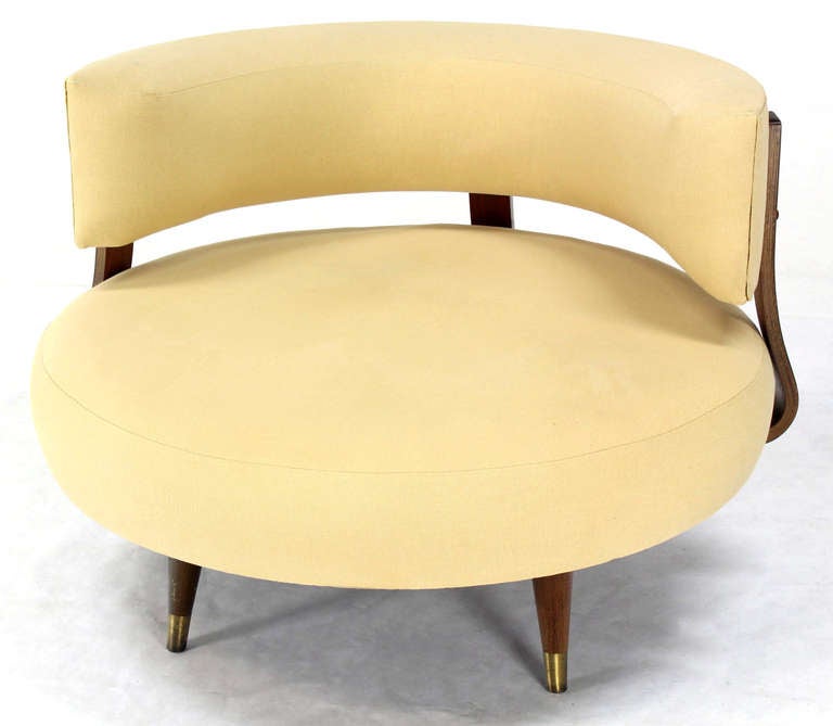 MidCentury Modern Round Swivel Lounge Chair by Adrian Pearsall at 1stdibs
