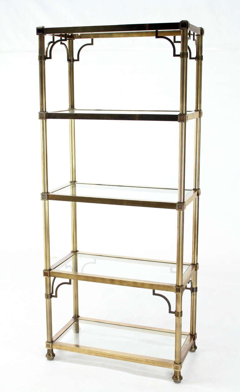 Midcentury Brass Finish Maison Jansen Style, FiveShelf Etagere at 1stDibs