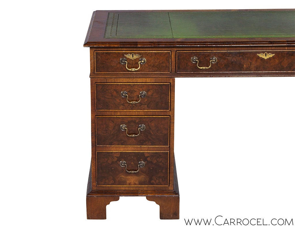 Vintage Inlaid Leather Desk at 1stDibs