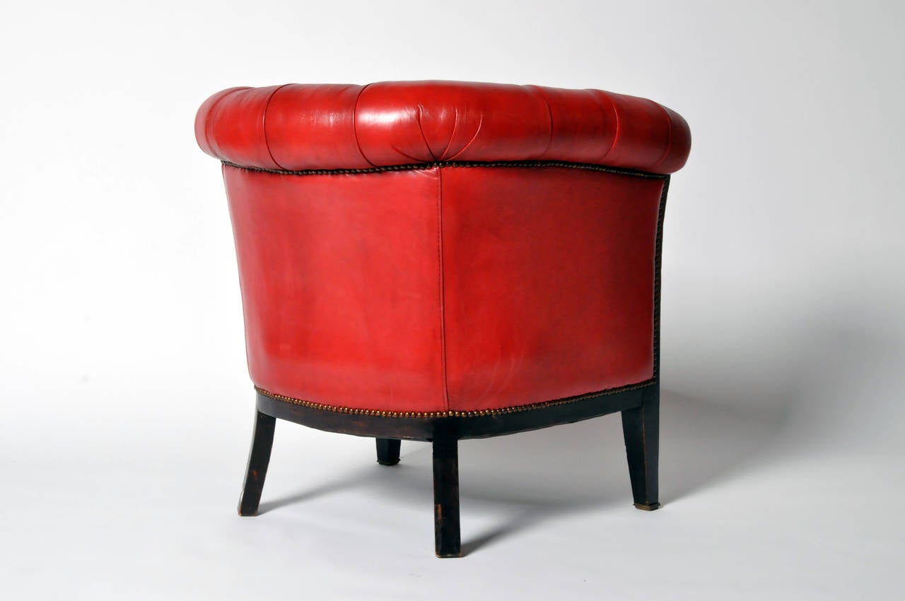 Vintage Tufted Red Leather Chair at 1stDibs vintage red leather chair