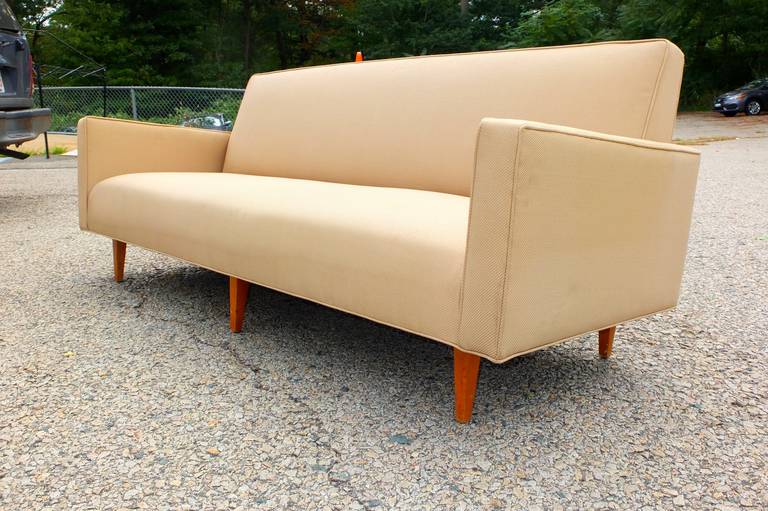 MidCentury Modern Tight Back BenchSeat Sofa For Sale at 1stDibs