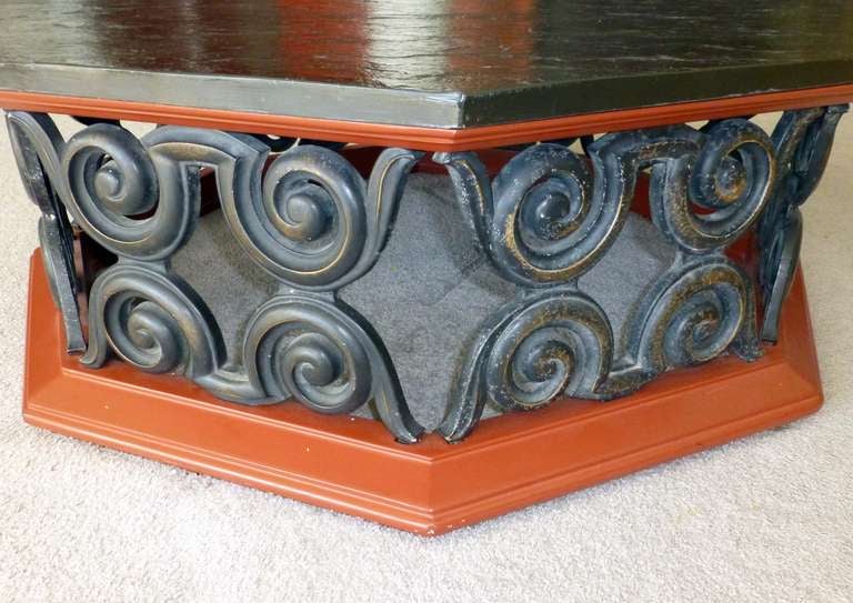 Octagonal Coffee Table with Slate Stone Top For Sale at 1stdibs