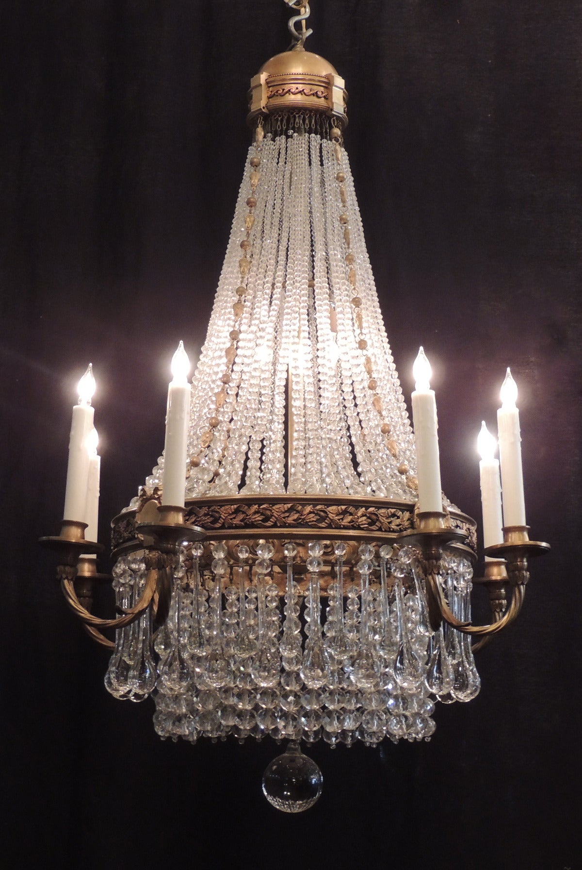 Early 20th C French Empire Style Crystal Chandelier at 1stDibs