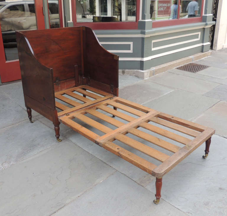 19th C English Regency Mahogany Campaign Bed by and Sanders at
