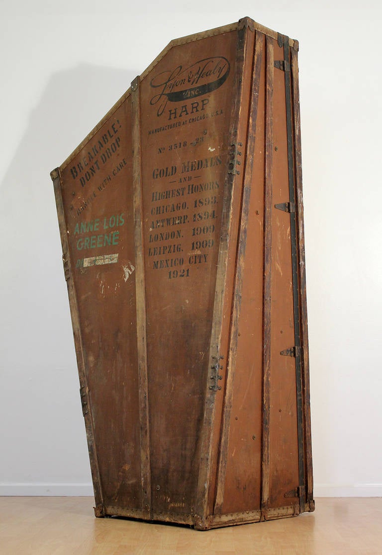 Antique Harp Case or Trunk by Lyon and Healy, Chicago at 1stdibs