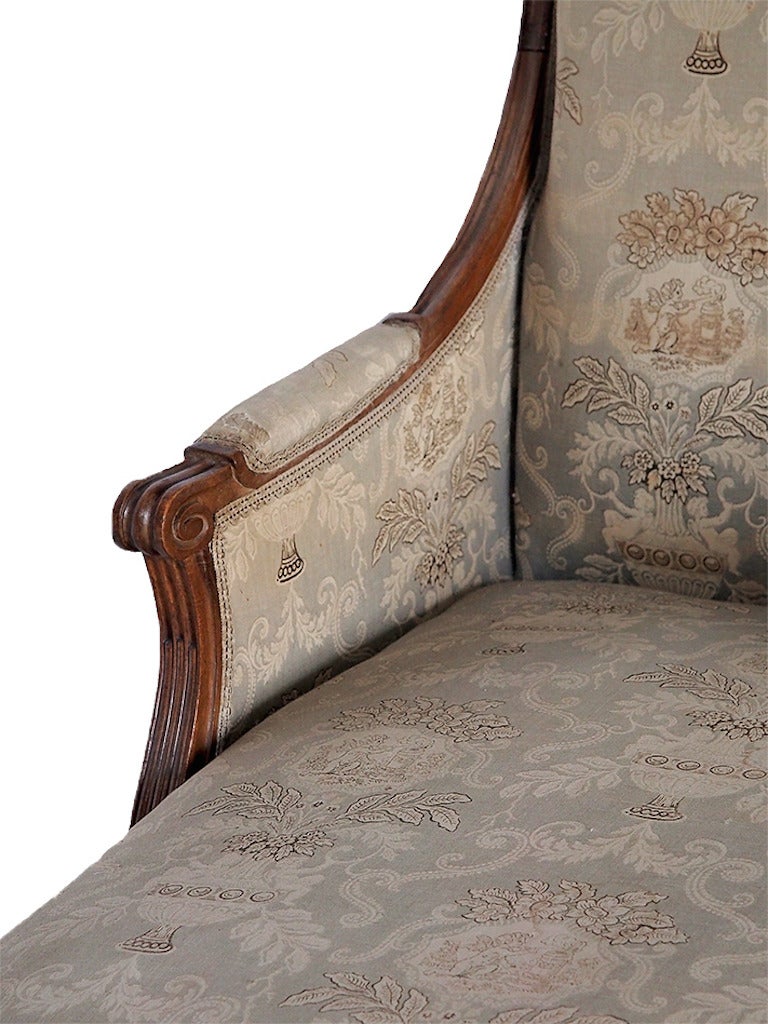 18th19th Century French Louis XVI Chaise with Toile Upholstery For