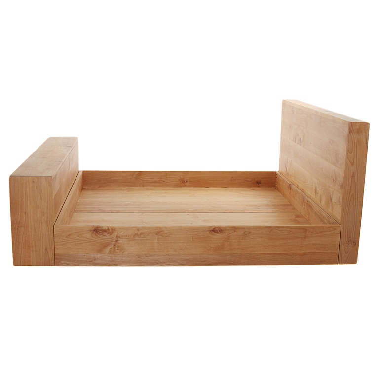 Solid Alder Platform Bed with TV at 1stDibs