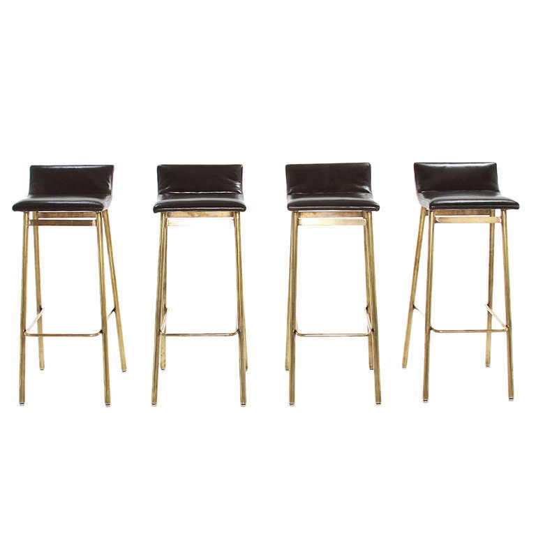 Brass Gachot Bar Stool by Thomas Hayes Studio For Sale at 1stDibs