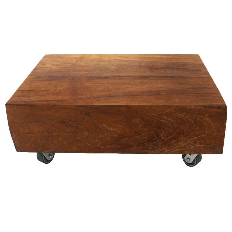 Massive Solid Teak Block Coffee Table at 1stDibs solid wood block