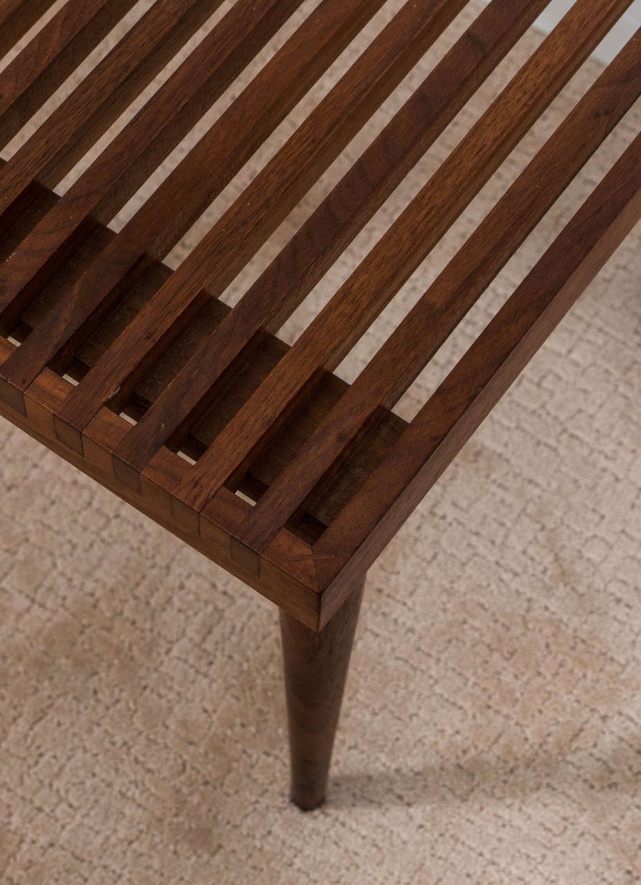 Modern Slat Wood Side or End Table For Sale at 1stdibs