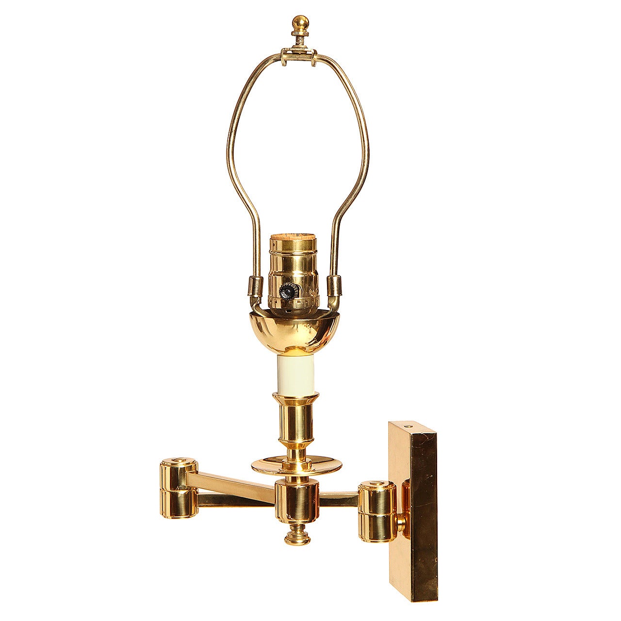 Polished Brass Swing Arm Sconces at 1stDibs