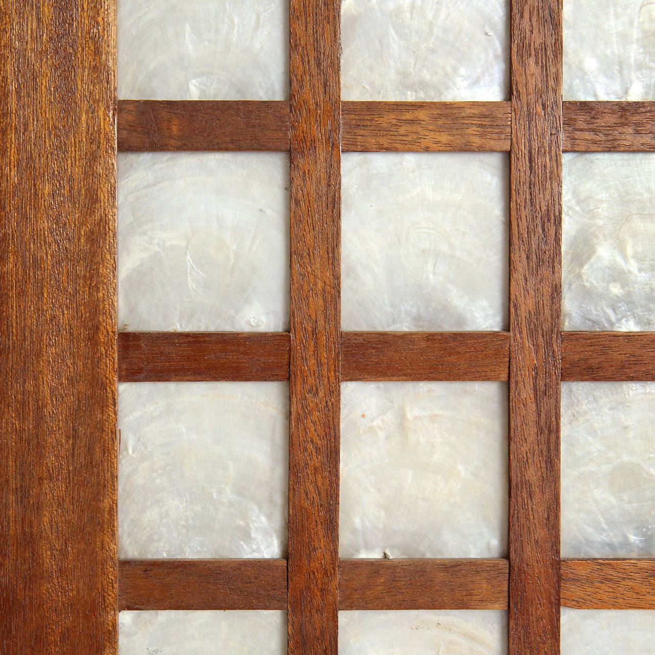 1950s Mahogany and Capiz Shell Gridded Panel For Sale at 1stDibs