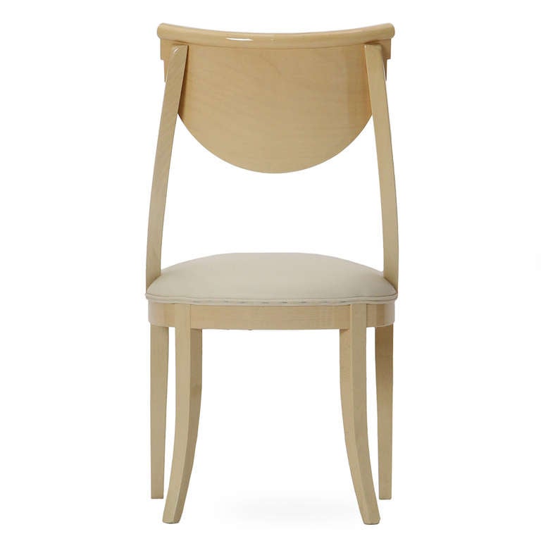 Set of Four Decorative Light Wood Dining Chairs For Sale at 1stdibs