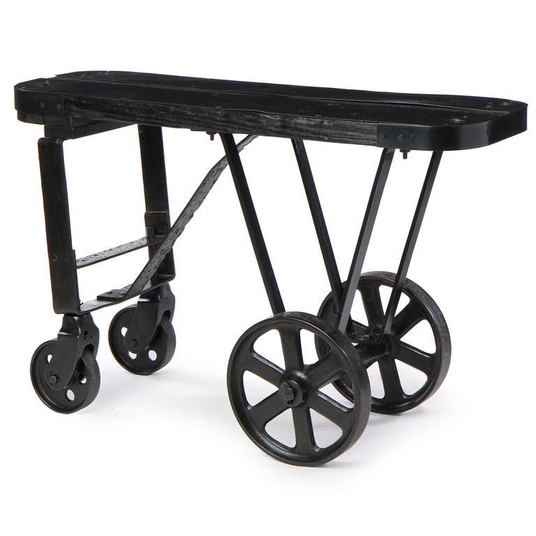 Iron and Oak Industrial Cart For Sale at 1stdibs
