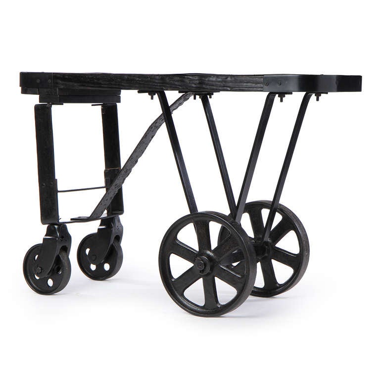Iron and Oak Industrial Cart For Sale at 1stdibs