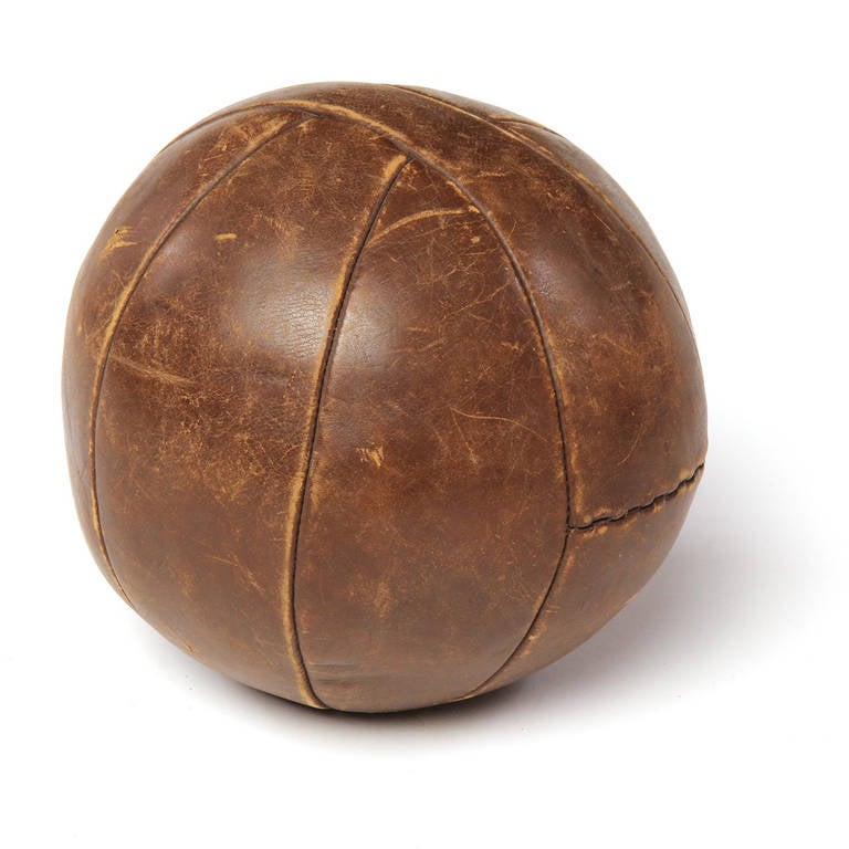 Vintage Leather Medicine Ball For Sale at 1stdibs