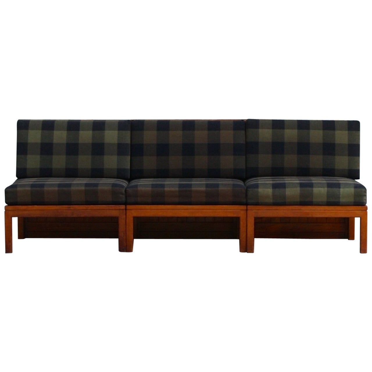 MidCentury Modular ThreePiece Velvet Sectional Sofa at 1stDibs
