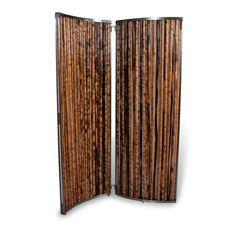 Bamboo Steel Frame Room Divider at 1stdibs