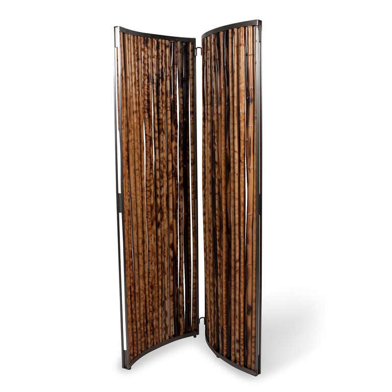 Bamboo Steel Frame Room Divider at 1stdibs