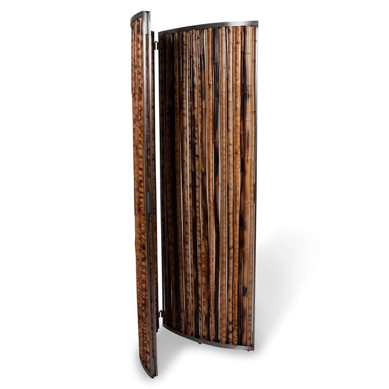 Bamboo Steel Frame Room Divider at 1stdibs
