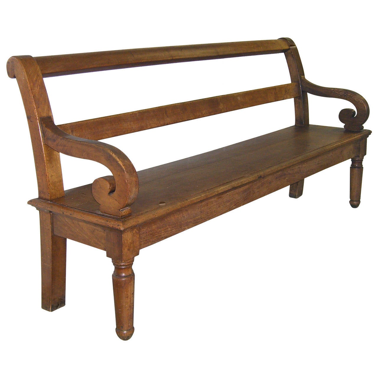Antique French Country Wood Bench at 1stdibs