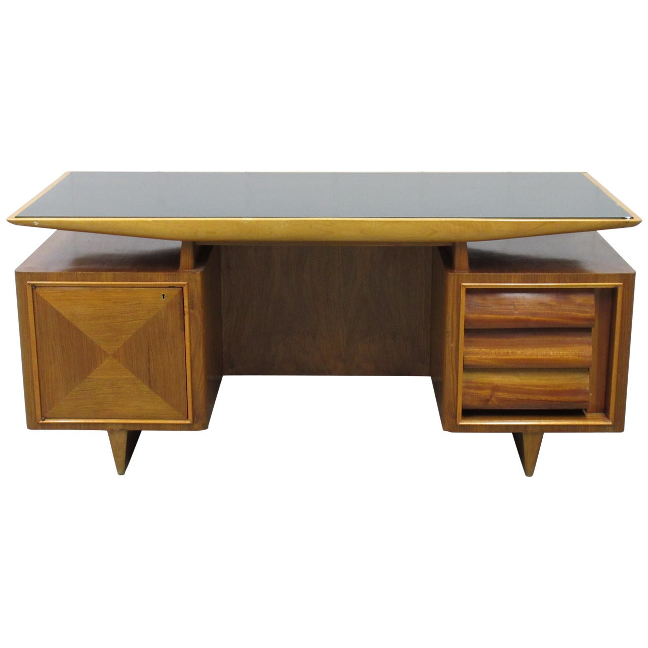 MidCentury Modern Italian Executive Desk For Sale at 1stDibs mid