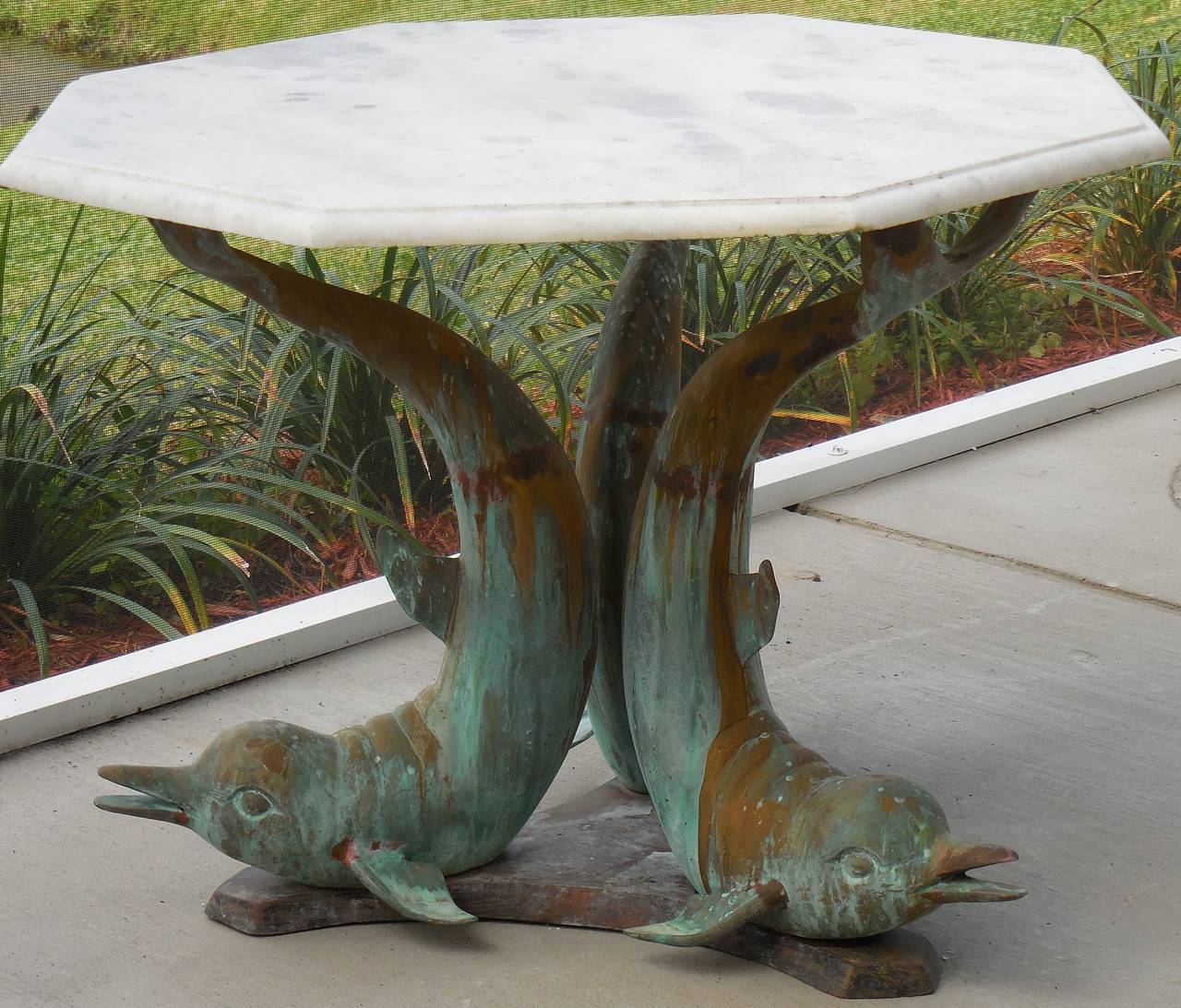 Brass Dolphin Sculpture Coffee Table at 1stDibs dolphin coffee table