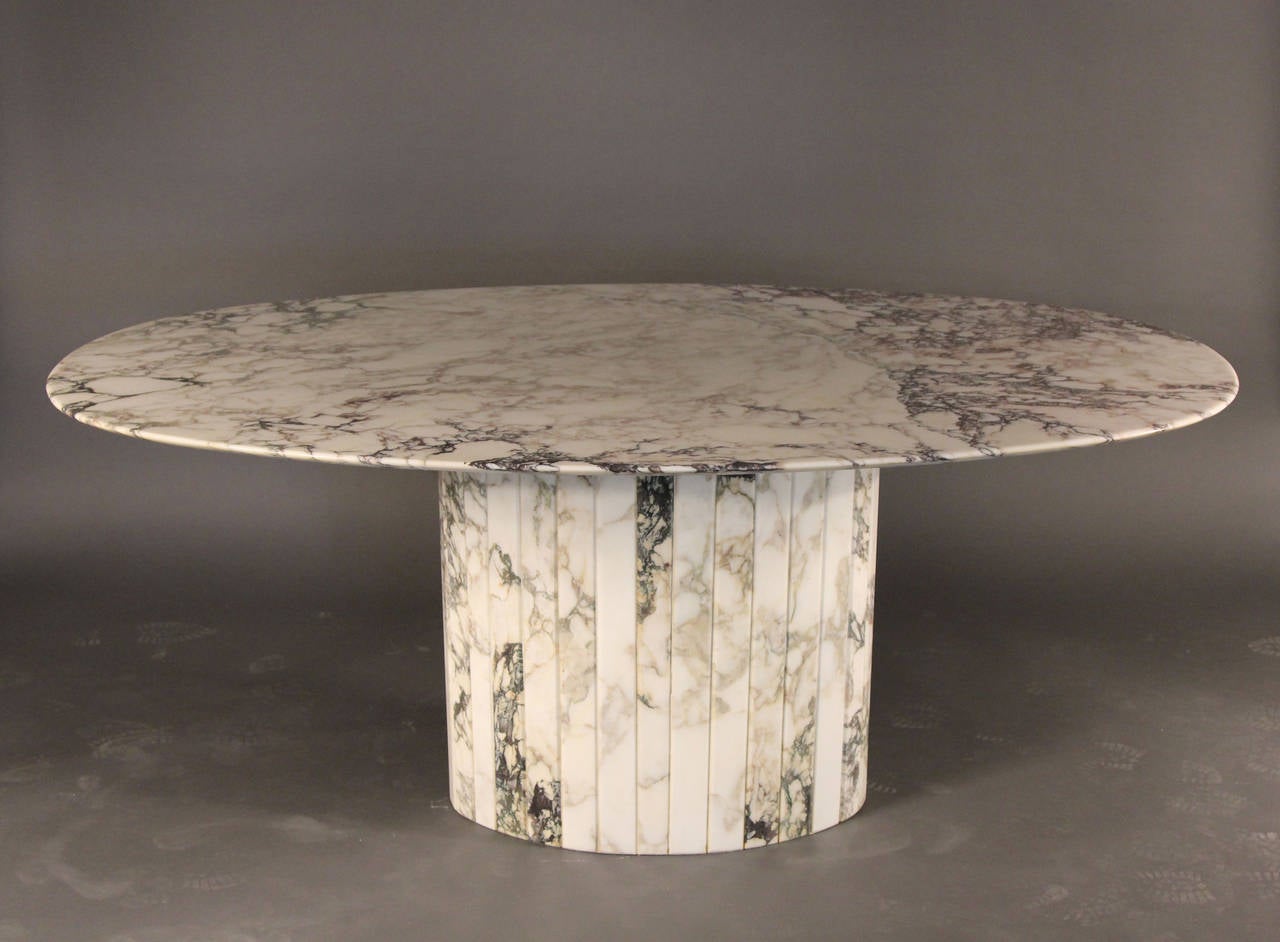 Carrara Marble Oval Dining Table Italian at 1stDibs marble