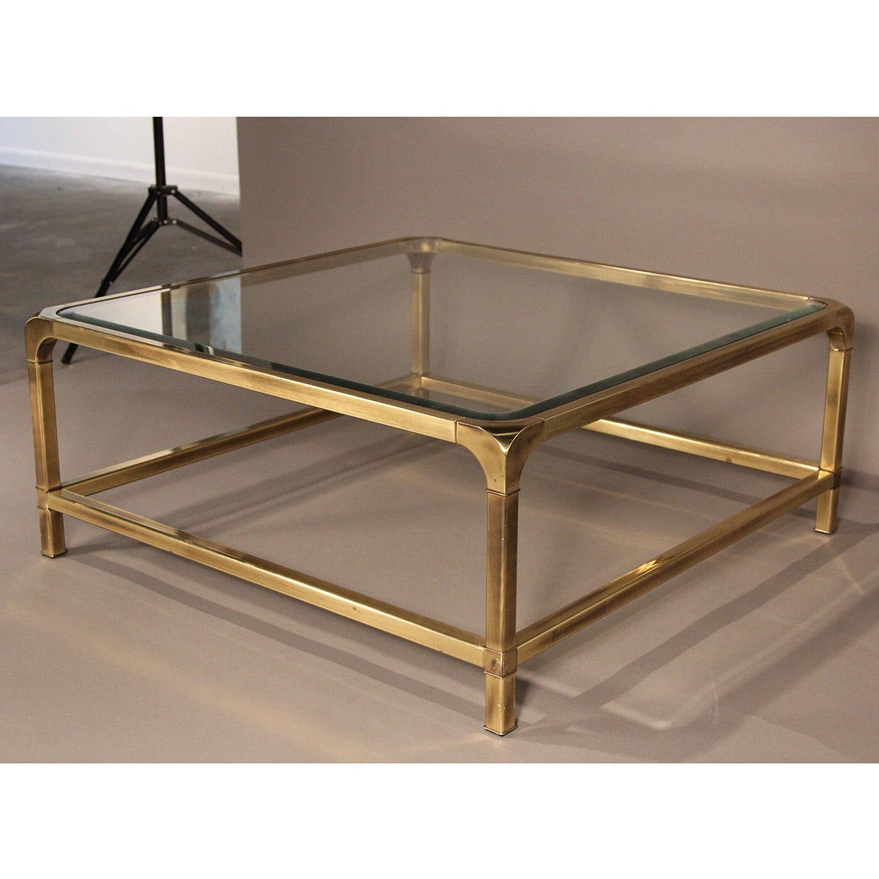 Mastercraft Brass and Glass Coffee Table at 1stDibs mastercraft brass
