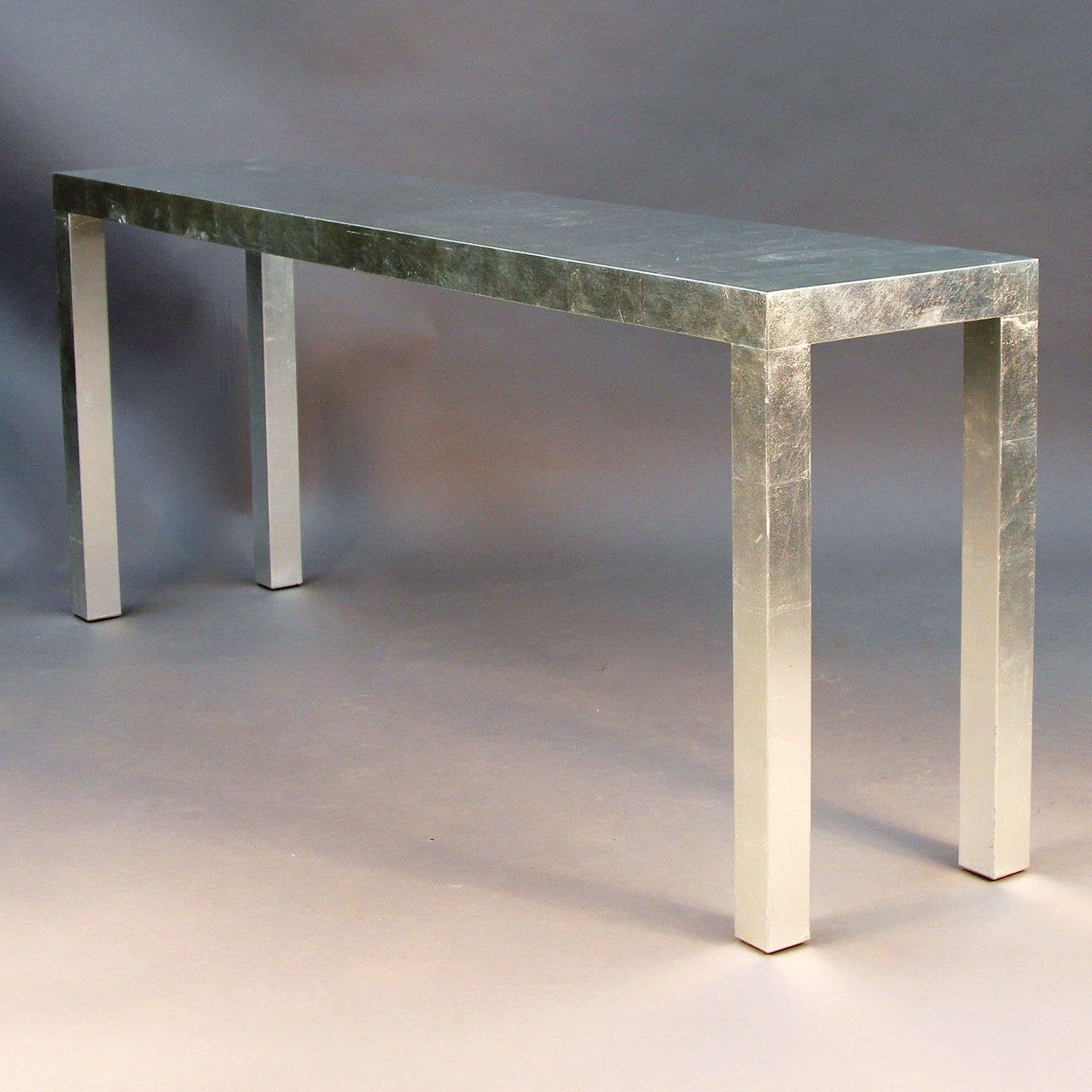 Modern Silver Leaf Console Table at 1stDibs silver leaf table, modern