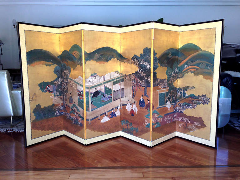 A Japanese antique floor screen For Sale at 1stDibs