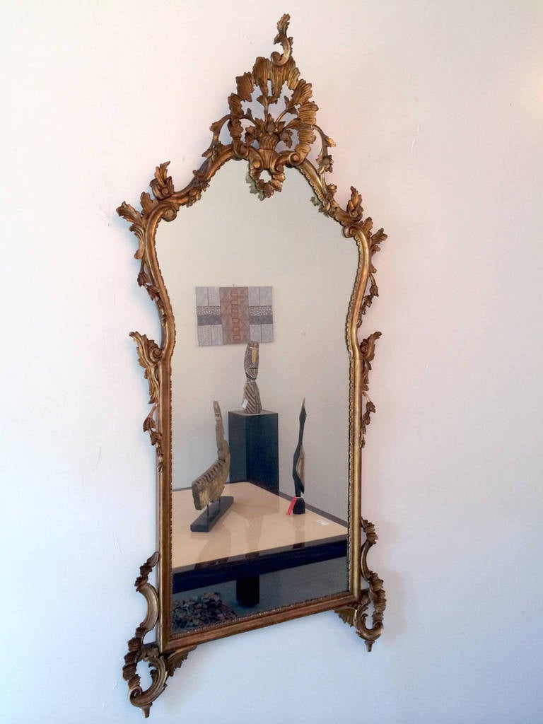 Large Antique French carved gilt wood Mirror at 1stdibs