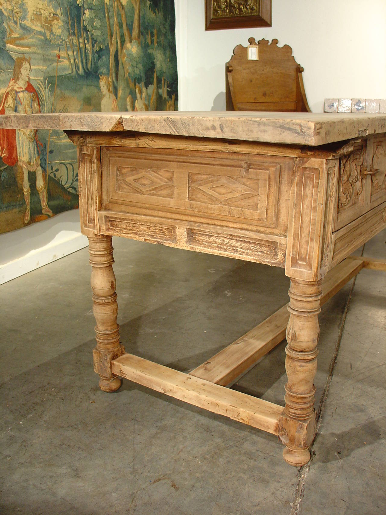 18th Century Stripped Walnut Wood Table from Italy at 1stDibs