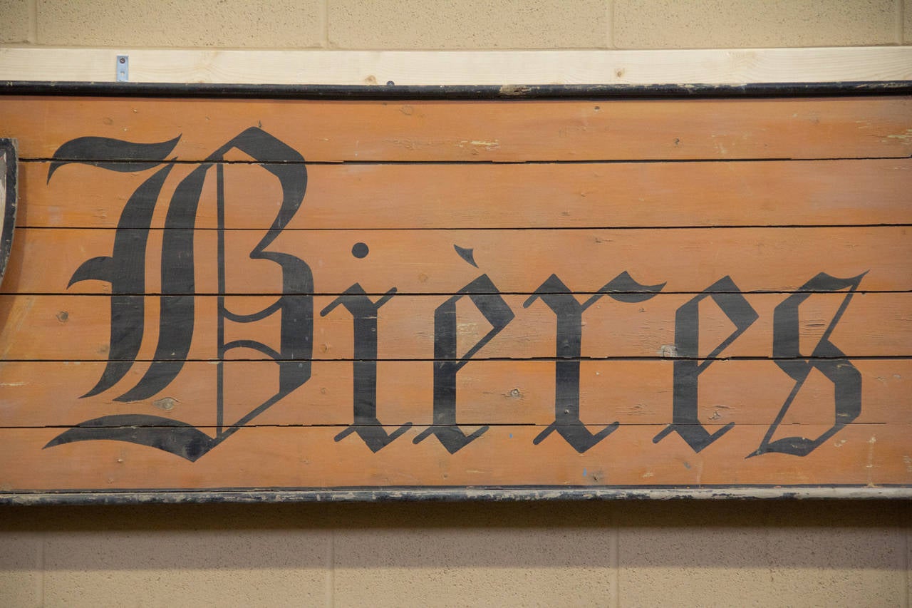 Large Vintage Belgian Beer Sign at 1stdibs