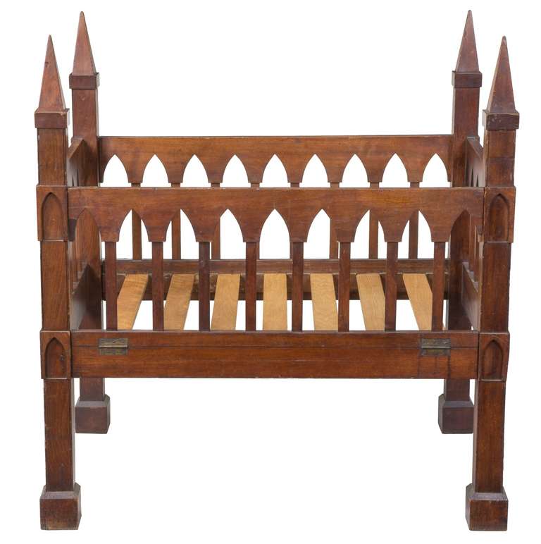Gothic Crib, Black Walnut, United States, circa 18351845 For Sale at