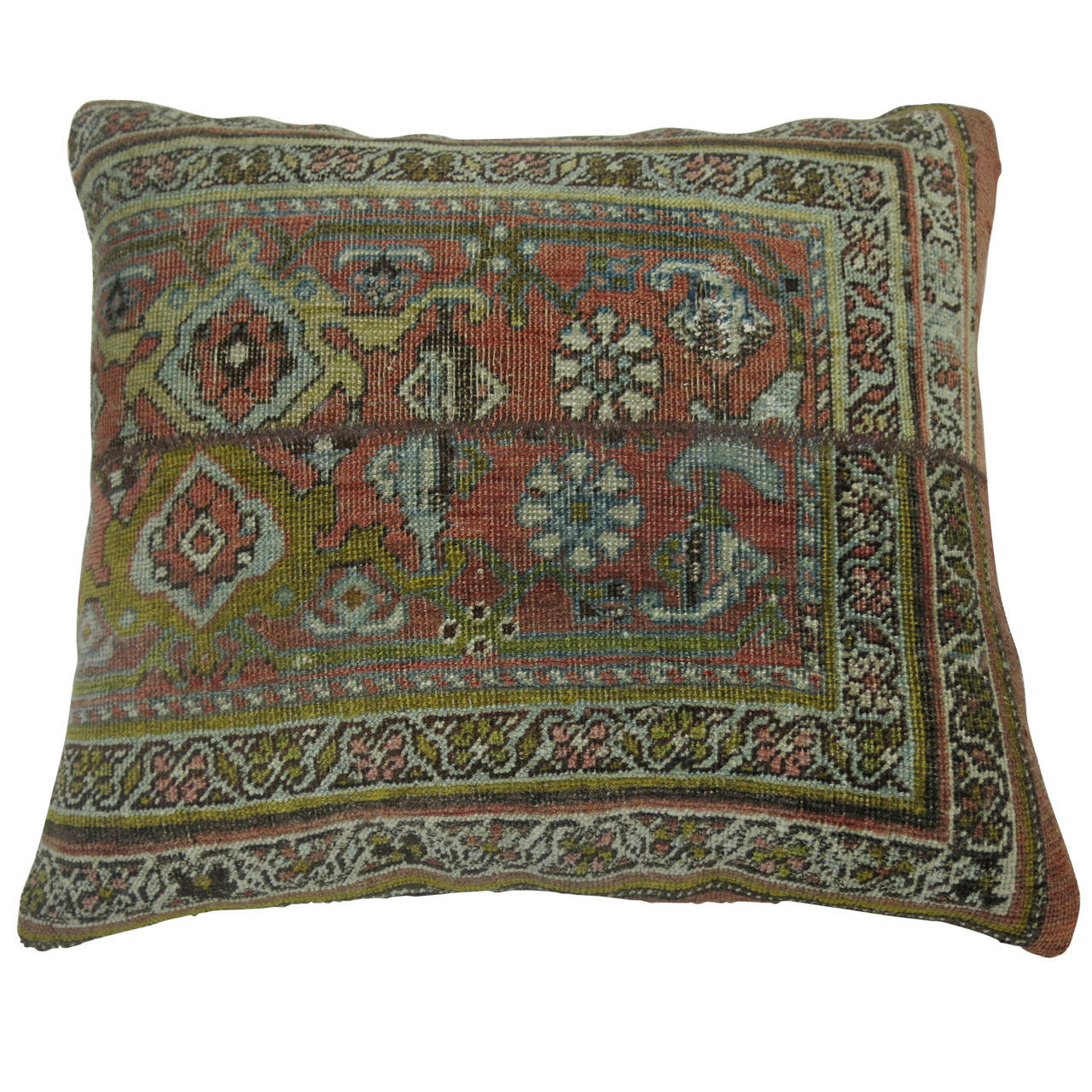 Antique Persian Bidjar Rug Pillow at 1stdibs