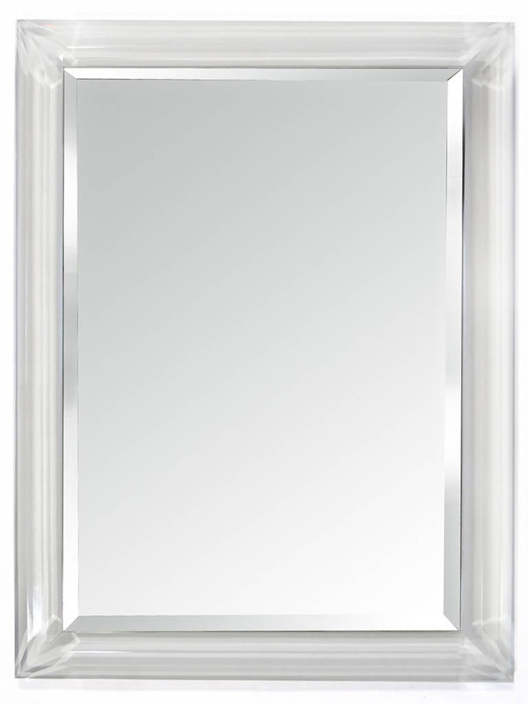Mirror with Faceted Lucite Frame at 1stDibs lucite framed mirror