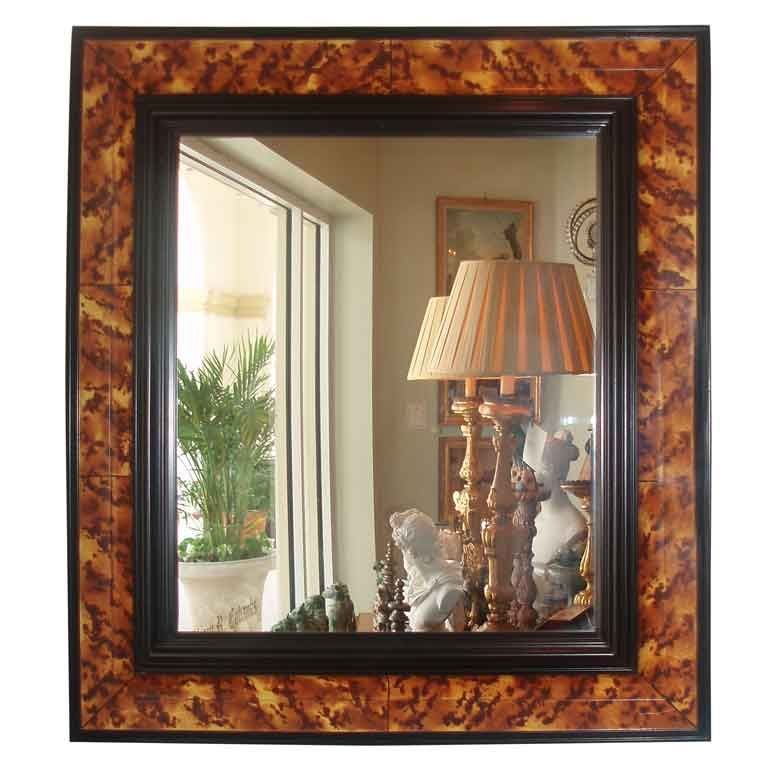 Decorative Faux Tortoiseshell Finished Mirror For Sale at 1stDibs
