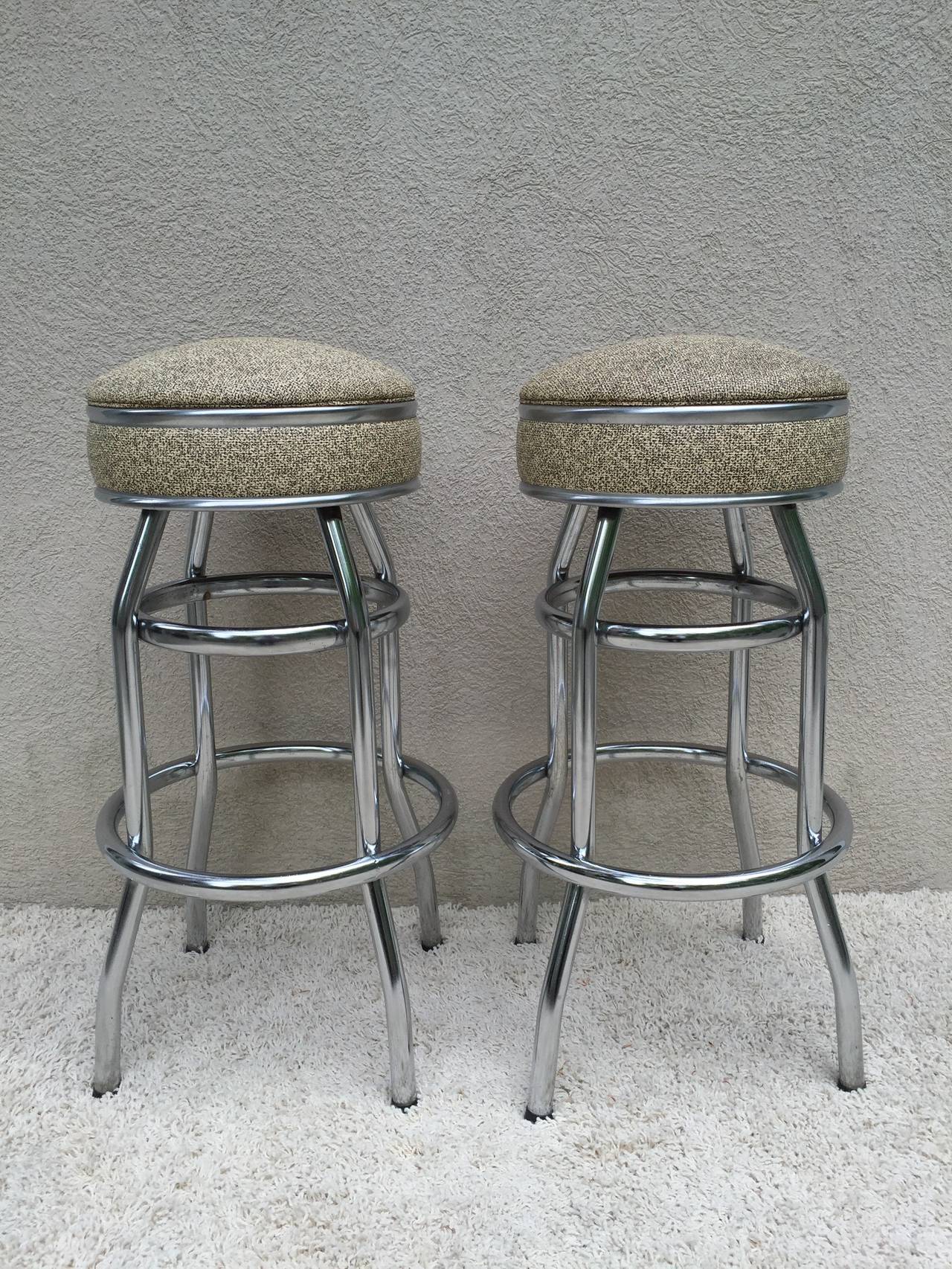 Pair Art Deco Swivel Bar Stools For Sale at 1stDibs art deco bar