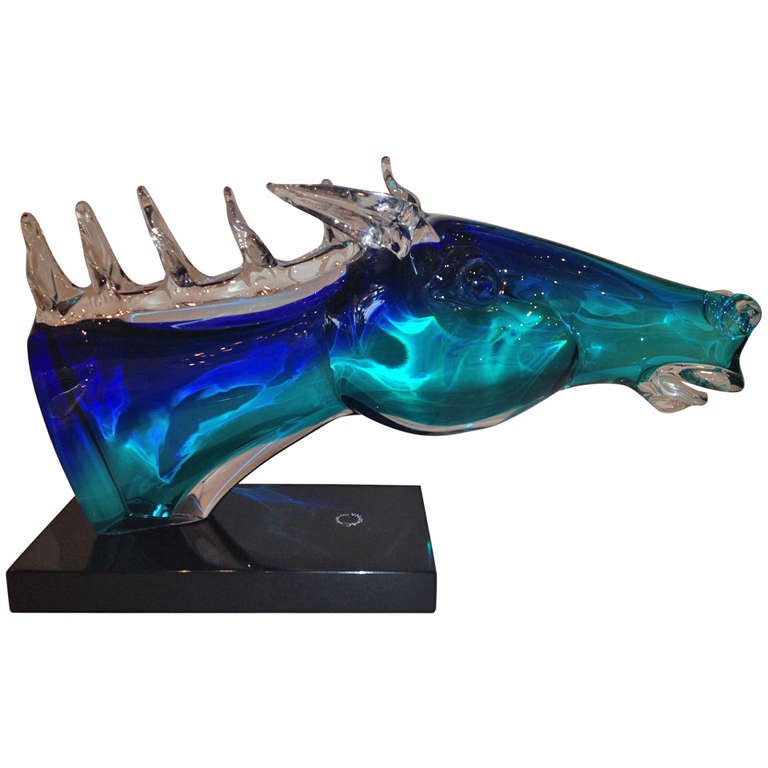 Murano Art Glass Horse Head at 1stDibs