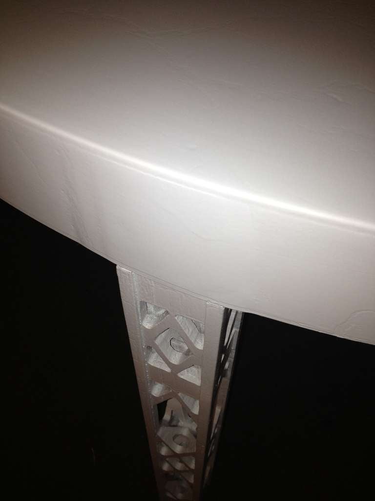 Attributed to James Mont Dining Table White Lacquer For Sale at 1stDibs