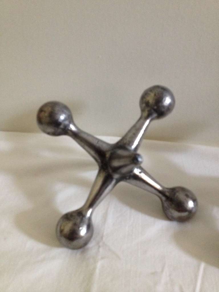 Large Jacks Polished Steel Book End or Decorative Objects For Sale at